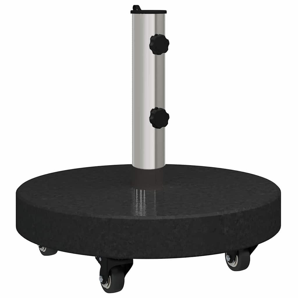 vidaXL Parasol Base 30kg Black Granite and Stainless Steel Round