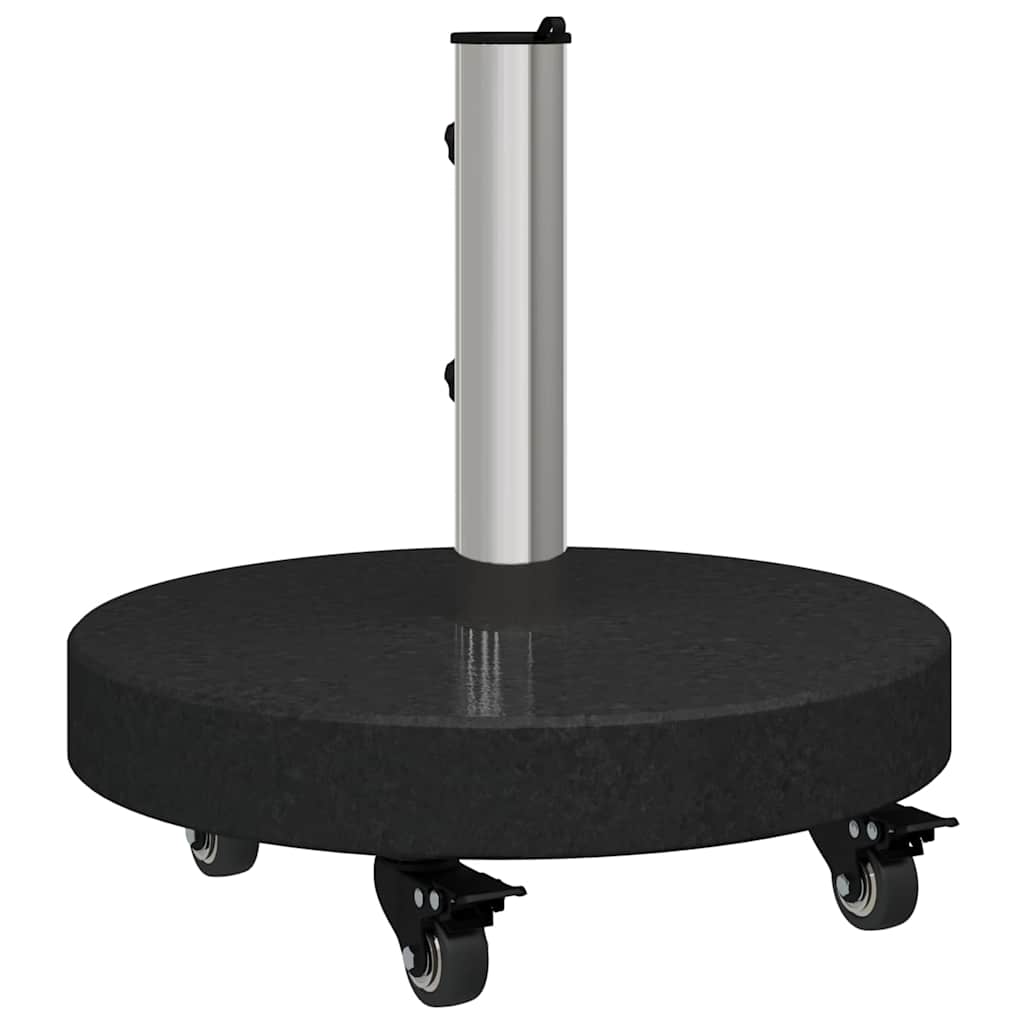 vidaXL Parasol Base 30kg Black Granite and Stainless Steel Round