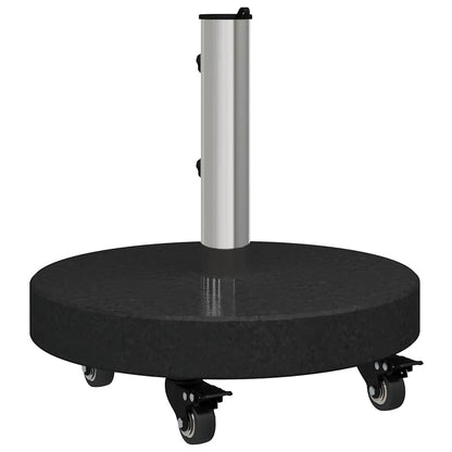 vidaXL Parasol Base 30kg Black Granite and Stainless Steel Round