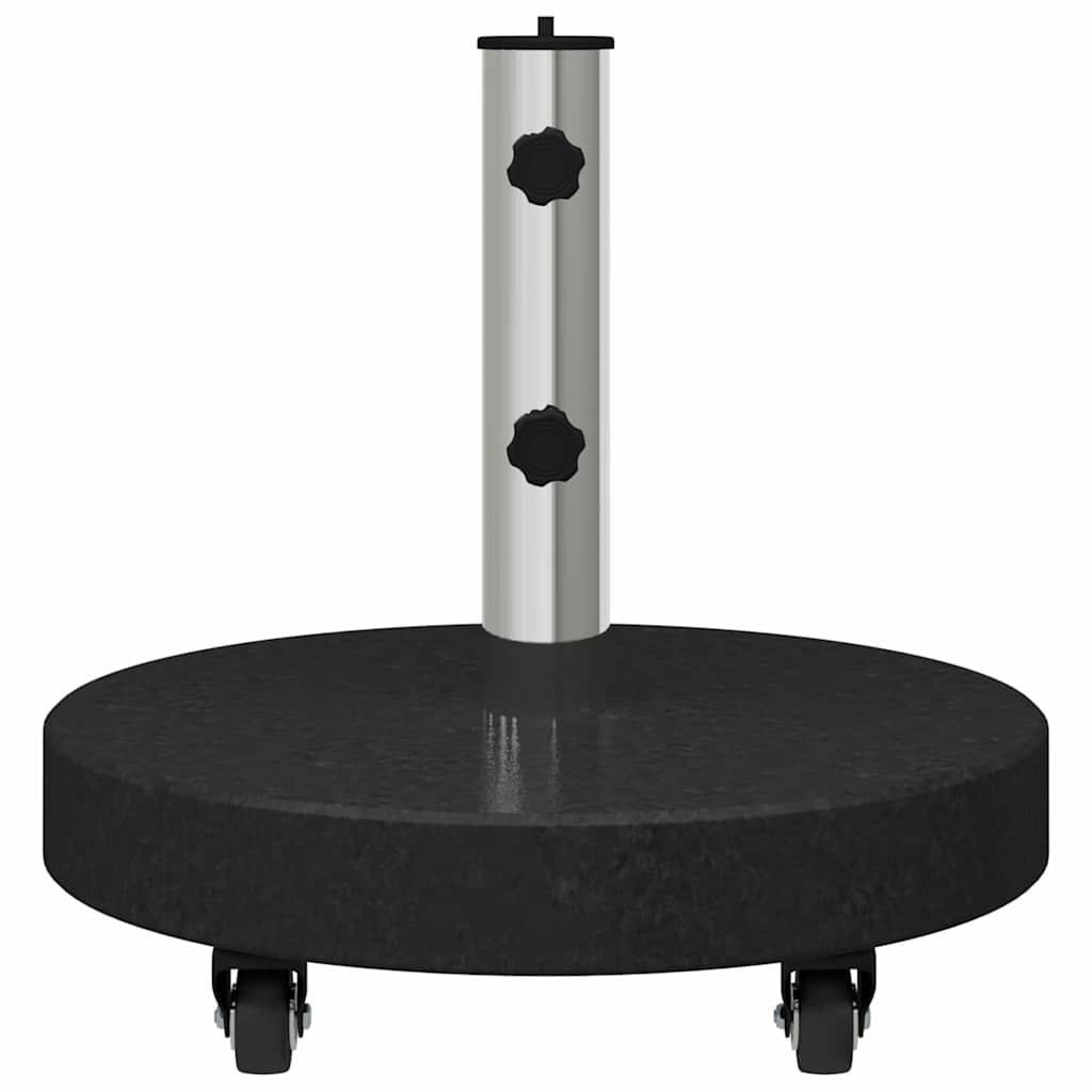 vidaXL Parasol Base 30kg Black Granite and Stainless Steel Round