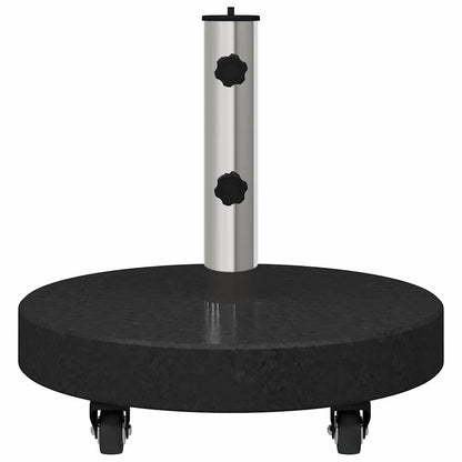 vidaXL Parasol Base 30kg Black Granite and Stainless Steel Round