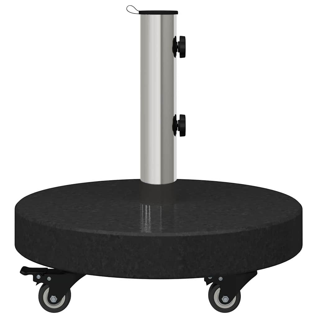 vidaXL Parasol Base 30kg Black Granite and Stainless Steel Round