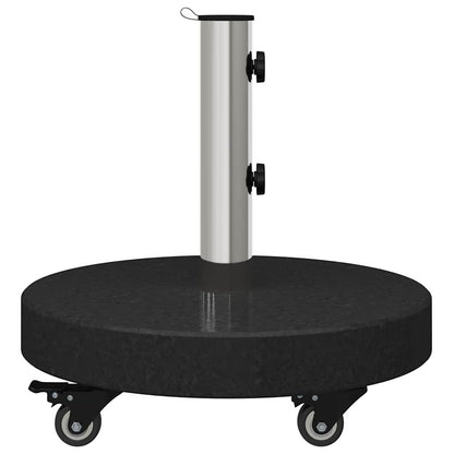 vidaXL Parasol Base 30kg Black Granite and Stainless Steel Round