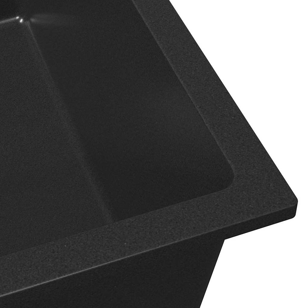 vidaXL Kitchen Sink Black 38 x 44 x 20 cm Granite