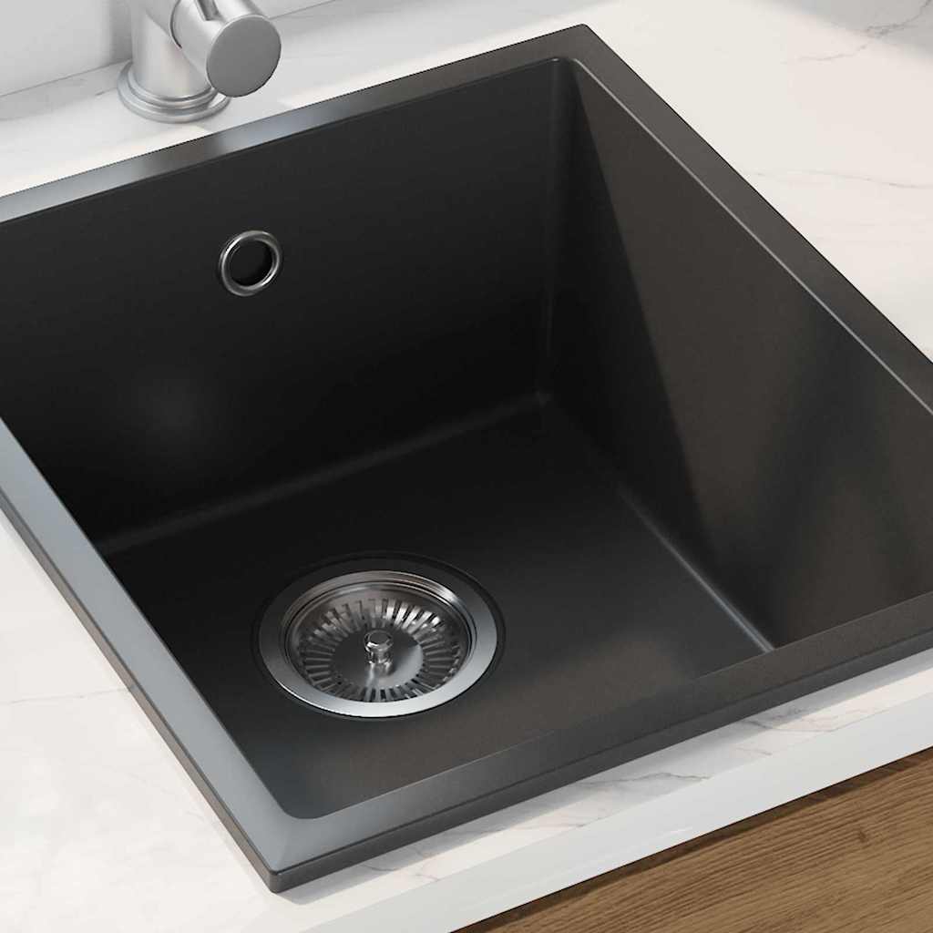 vidaXL Kitchen Sink Black 38 x 44 x 20 cm Granite