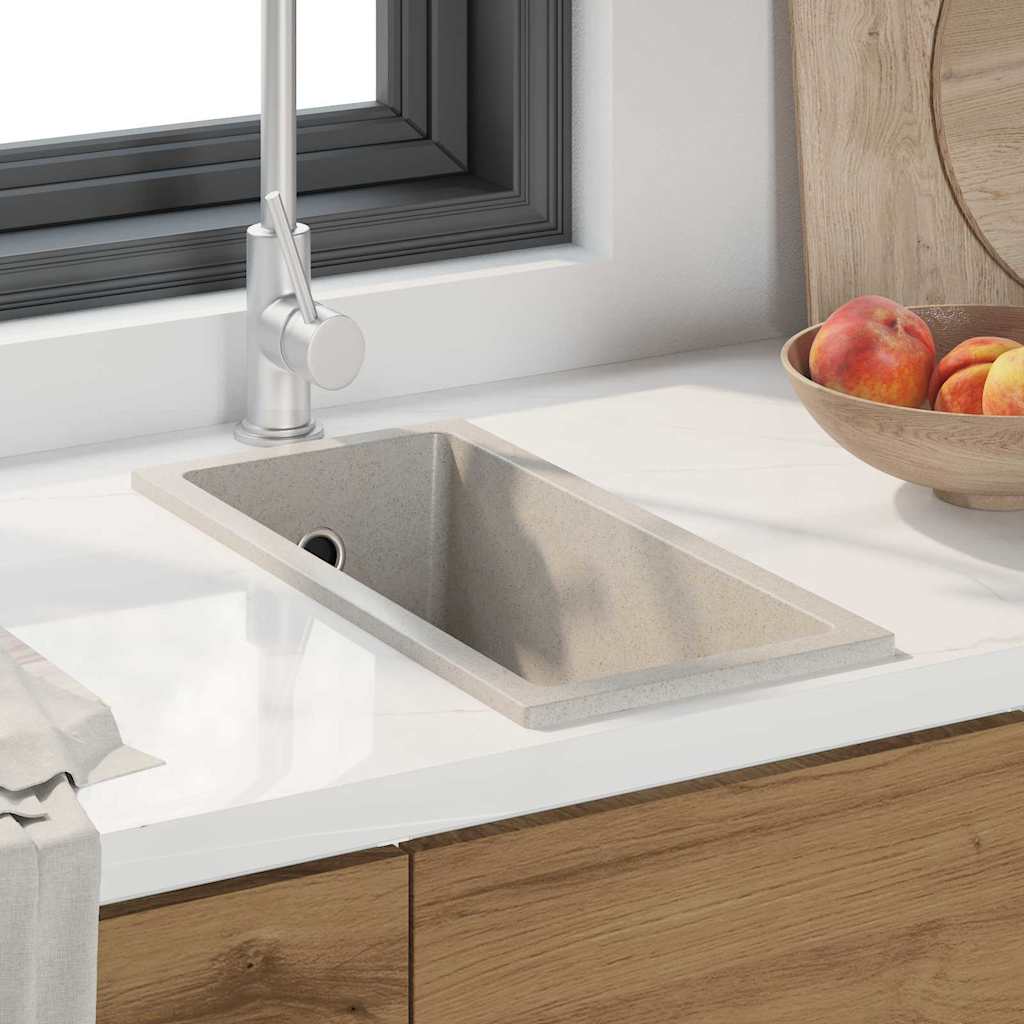 vidaXL Kitchen Sink Beige 21 x 44 x 14 cm Granite