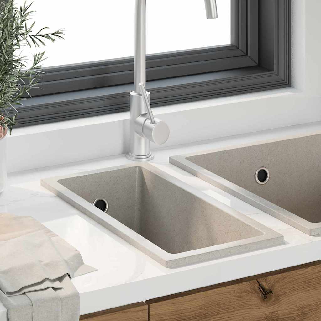 vidaXL Kitchen Sink Beige 21 x 44 x 14 cm Granite
