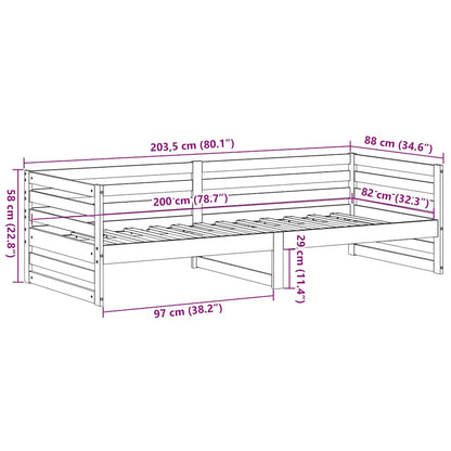 vidaXL Day Bed without Mattress 80x200 cm Solid Wood Pine