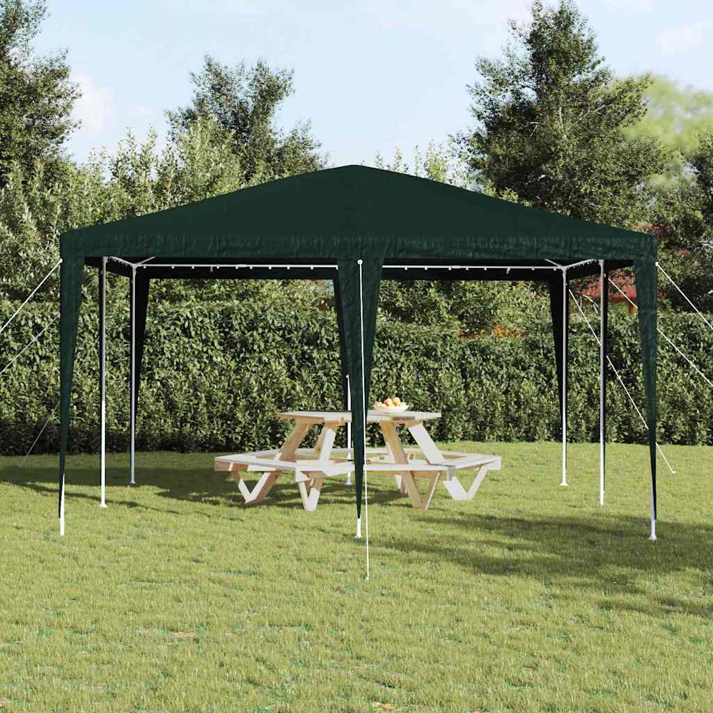 vidaXL Party Tent Green 400 x 400 x 266 cm Polyethylene and Steel