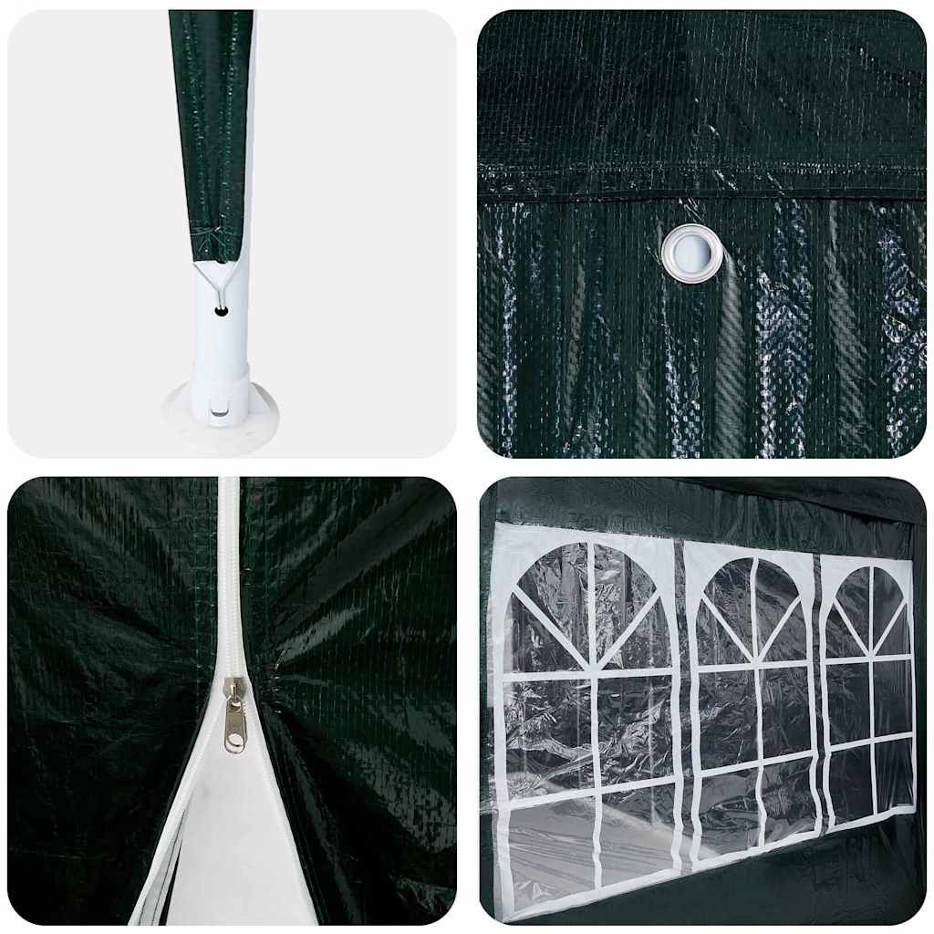 vidaXL Party Tent Green 400 x 400 x 266 cm Polyethylene