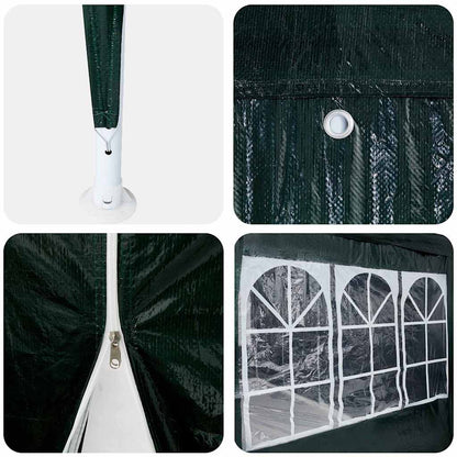 vidaXL Party Tent Green 400 x 400 x 266 cm Polyethylene