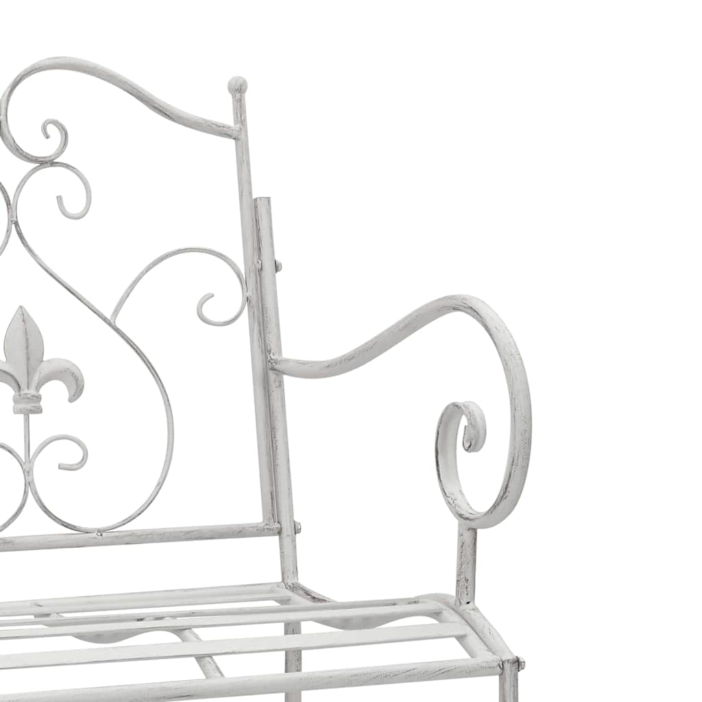 vidaXL Garden Bench Antique White 104 x 54 x 93 cm Steel