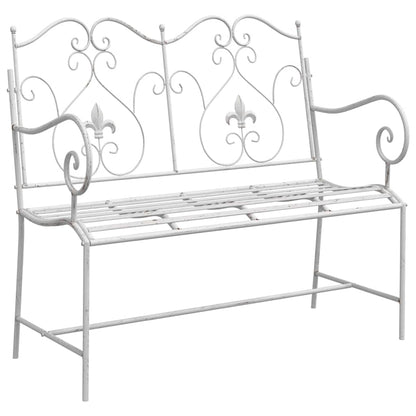 vidaXL Garden Bench Antique White 104 x 54 x 93 cm Steel