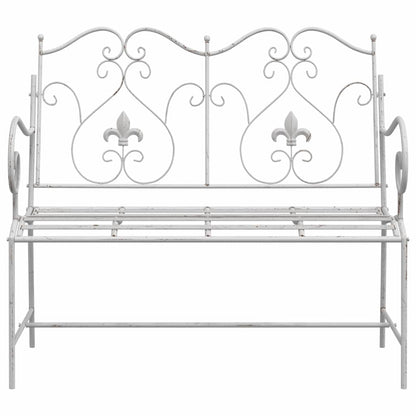 vidaXL Garden Bench Antique White 104 x 54 x 93 cm Steel