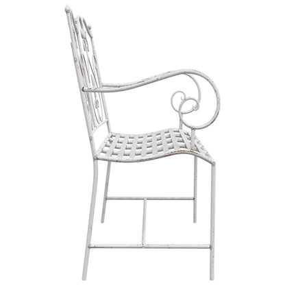 vidaXL Garden Bench Antique White 104 x 54 x 93 cm Steel