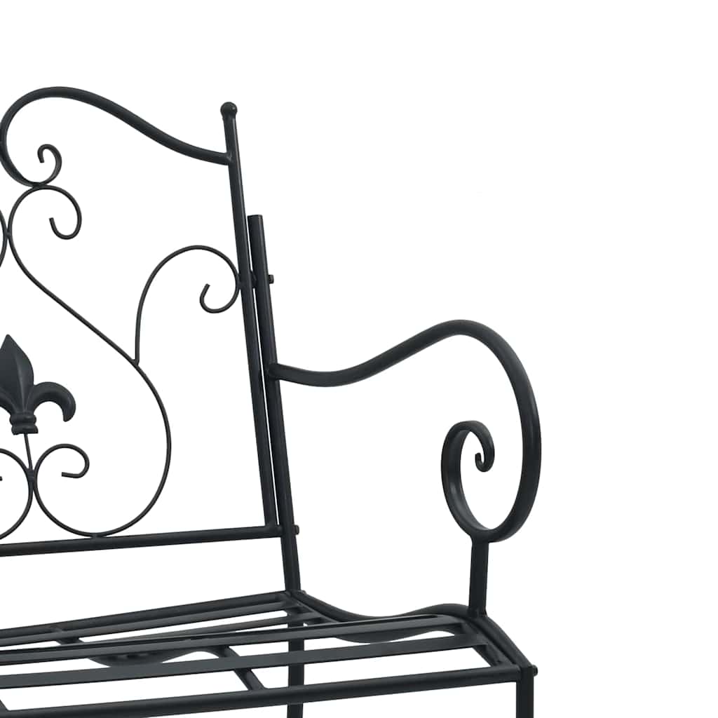 vidaXL Garden Bench Black 104 x 54 x 93 cm Steel