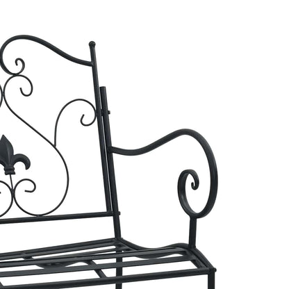 vidaXL Garden Bench Black 104 x 54 x 93 cm Steel