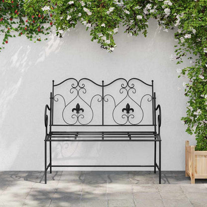 vidaXL Garden Bench Black 104 x 54 x 93 cm Steel