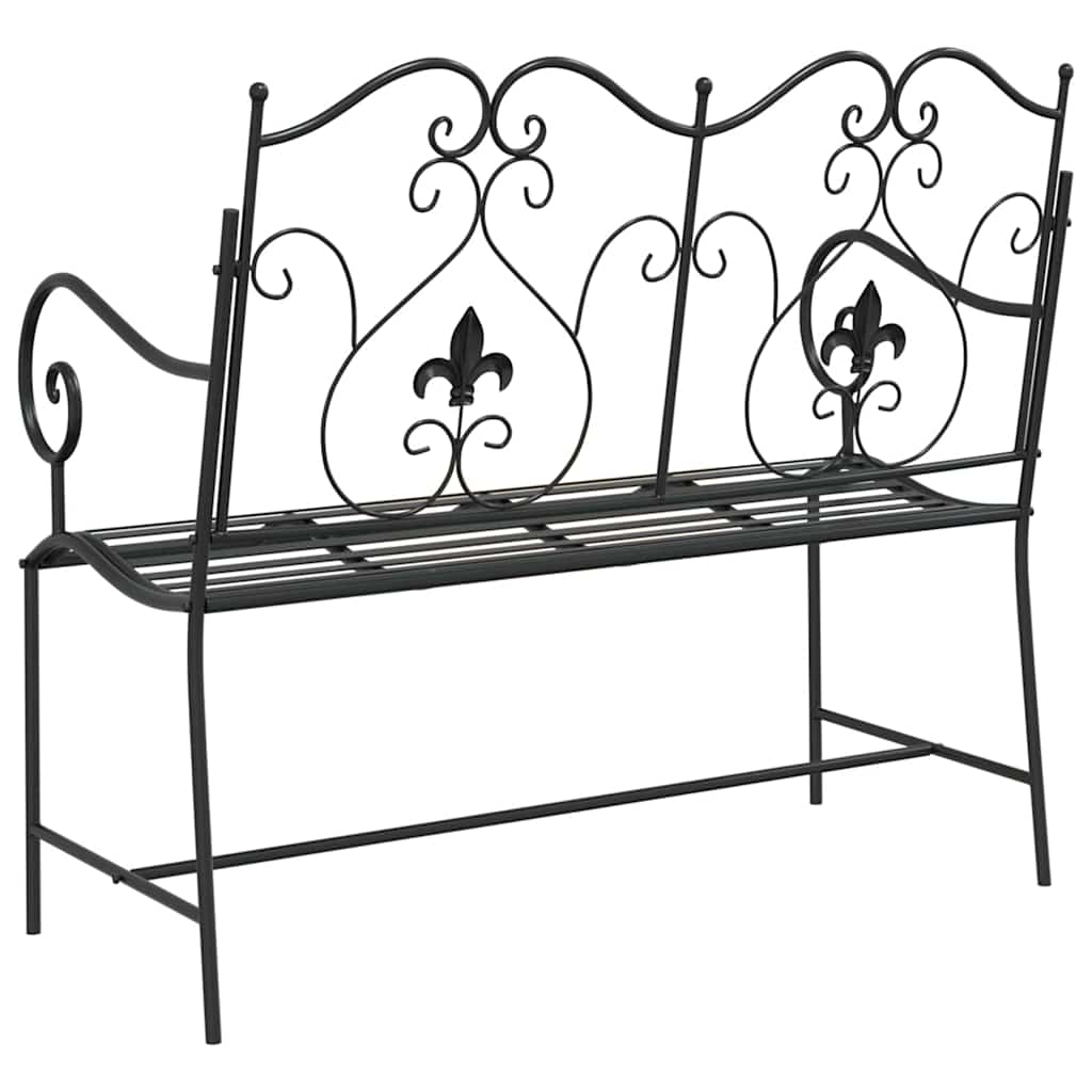 vidaXL Garden Bench Black 104 x 54 x 93 cm Steel