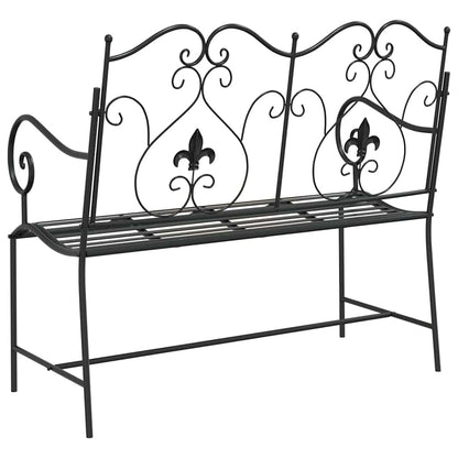 vidaXL Garden Bench Black 104 x 54 x 93 cm Steel