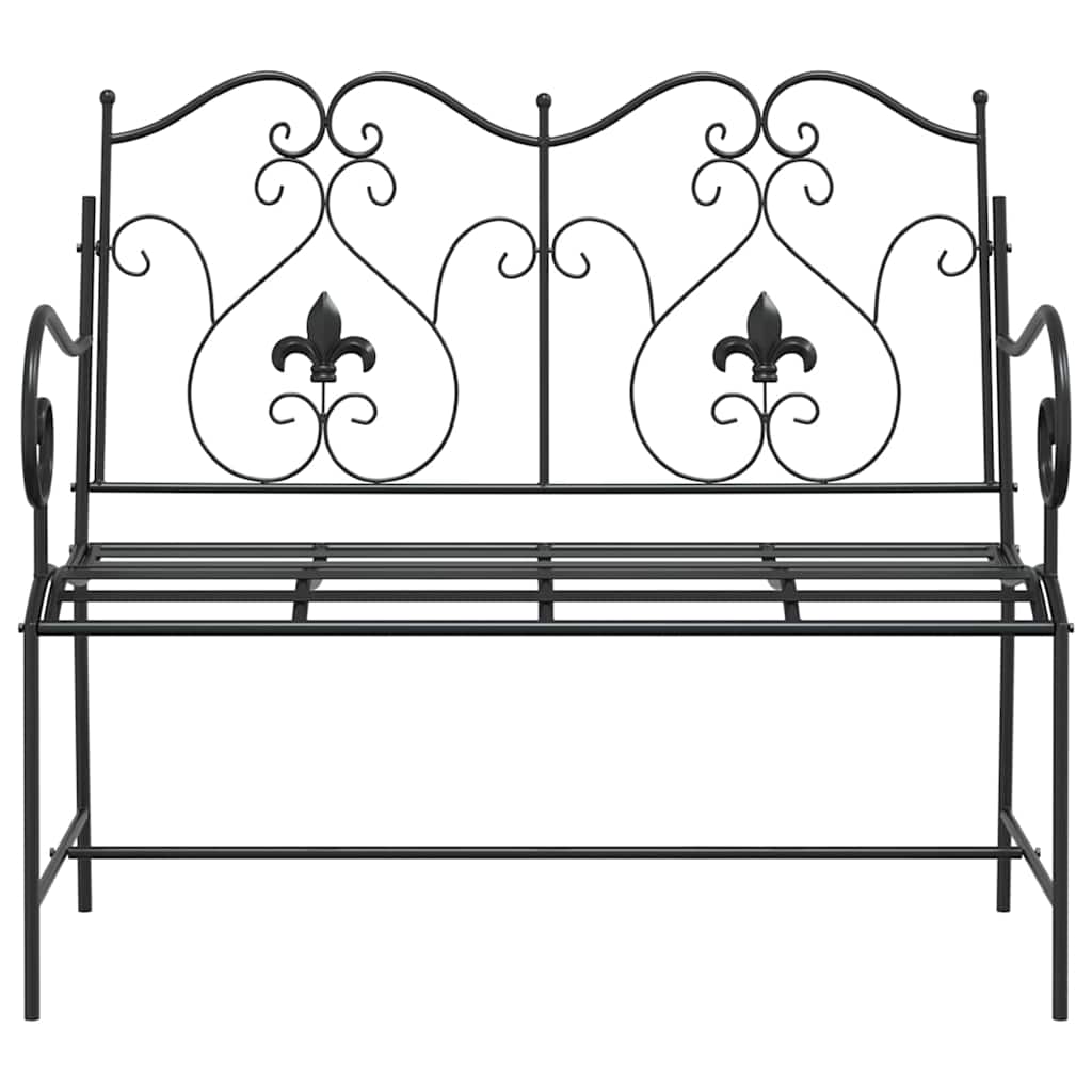 vidaXL Garden Bench Black 104 x 54 x 93 cm Steel
