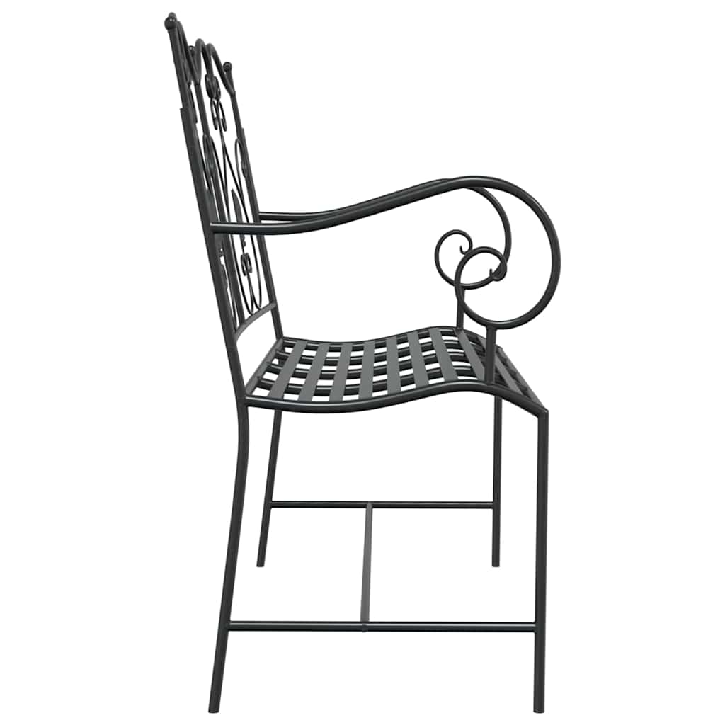 vidaXL Garden Bench Black 104 x 54 x 93 cm Steel