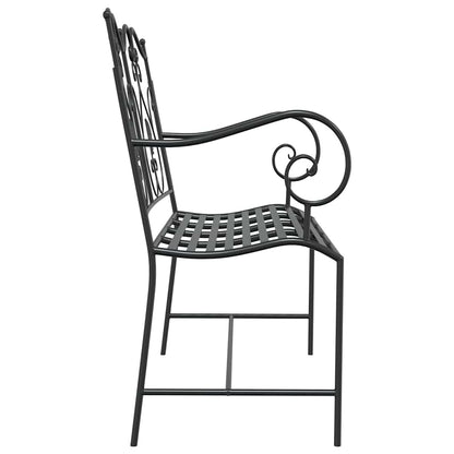vidaXL Garden Bench Black 104 x 54 x 93 cm Steel