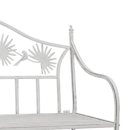 vidaXL Garden Bench Antique White 104 x 52.5 x 89 cm Steel