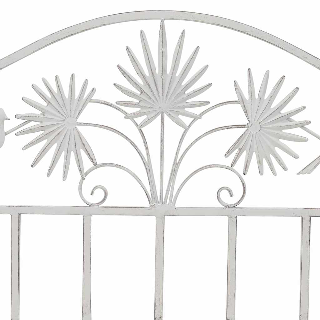 vidaXL Garden Bench Antique White 104 x 52.5 x 89 cm Steel