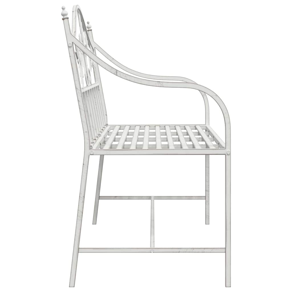 vidaXL Garden Bench Antique White 104 x 52.5 x 89 cm Steel