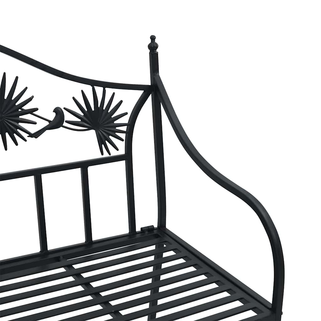 vidaXL Garden Bench Black 104 x 52.5 x 89 cm Steel