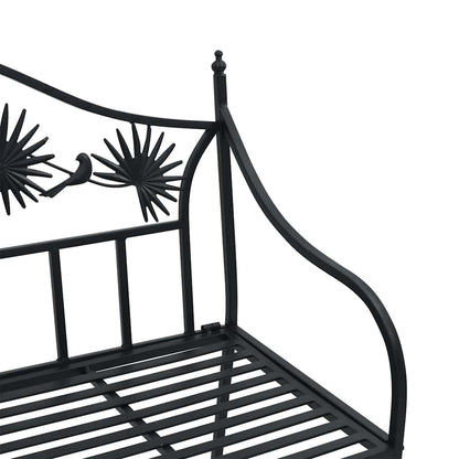 vidaXL Garden Bench Black 104 x 52.5 x 89 cm Steel