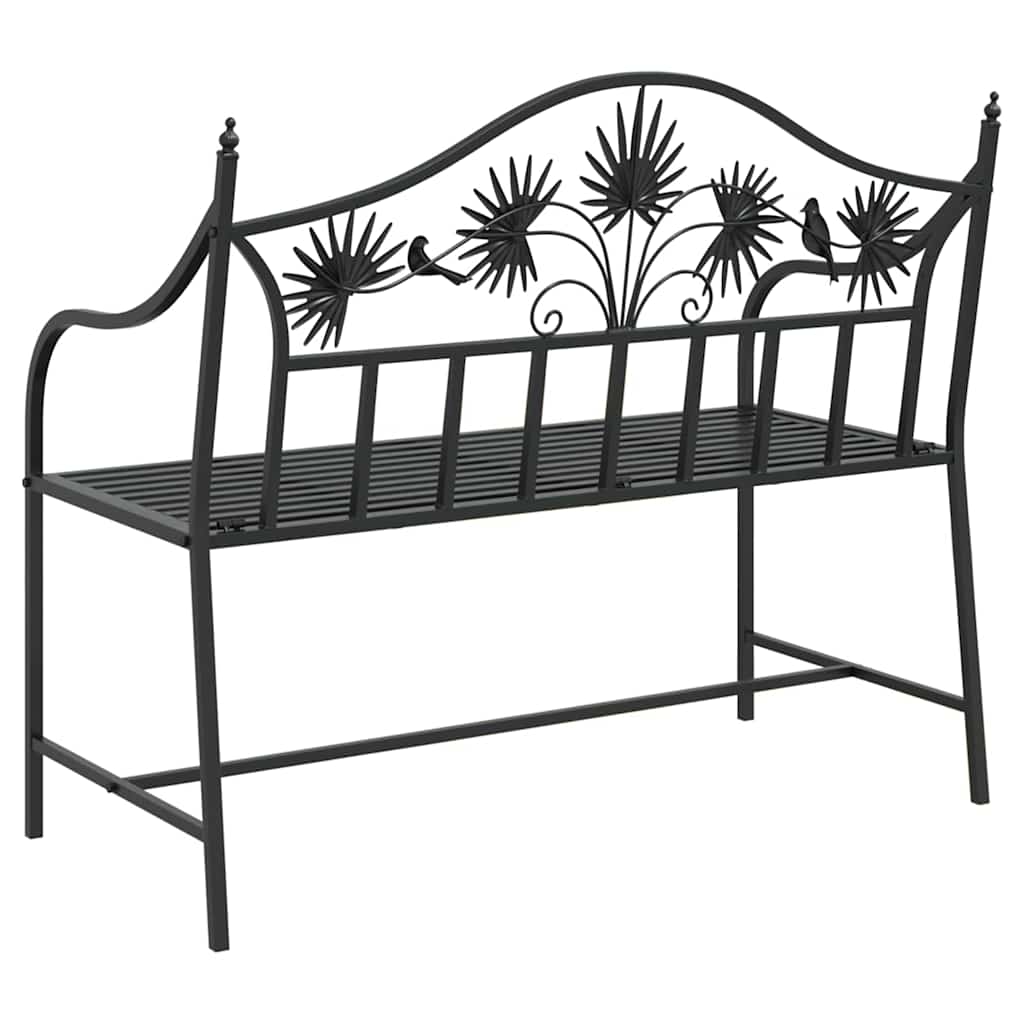 vidaXL Garden Bench Black 104 x 52.5 x 89 cm Steel