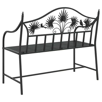 vidaXL Garden Bench Black 104 x 52.5 x 89 cm Steel