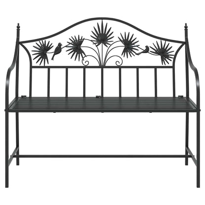 vidaXL Garden Bench Black 104 x 52.5 x 89 cm Steel