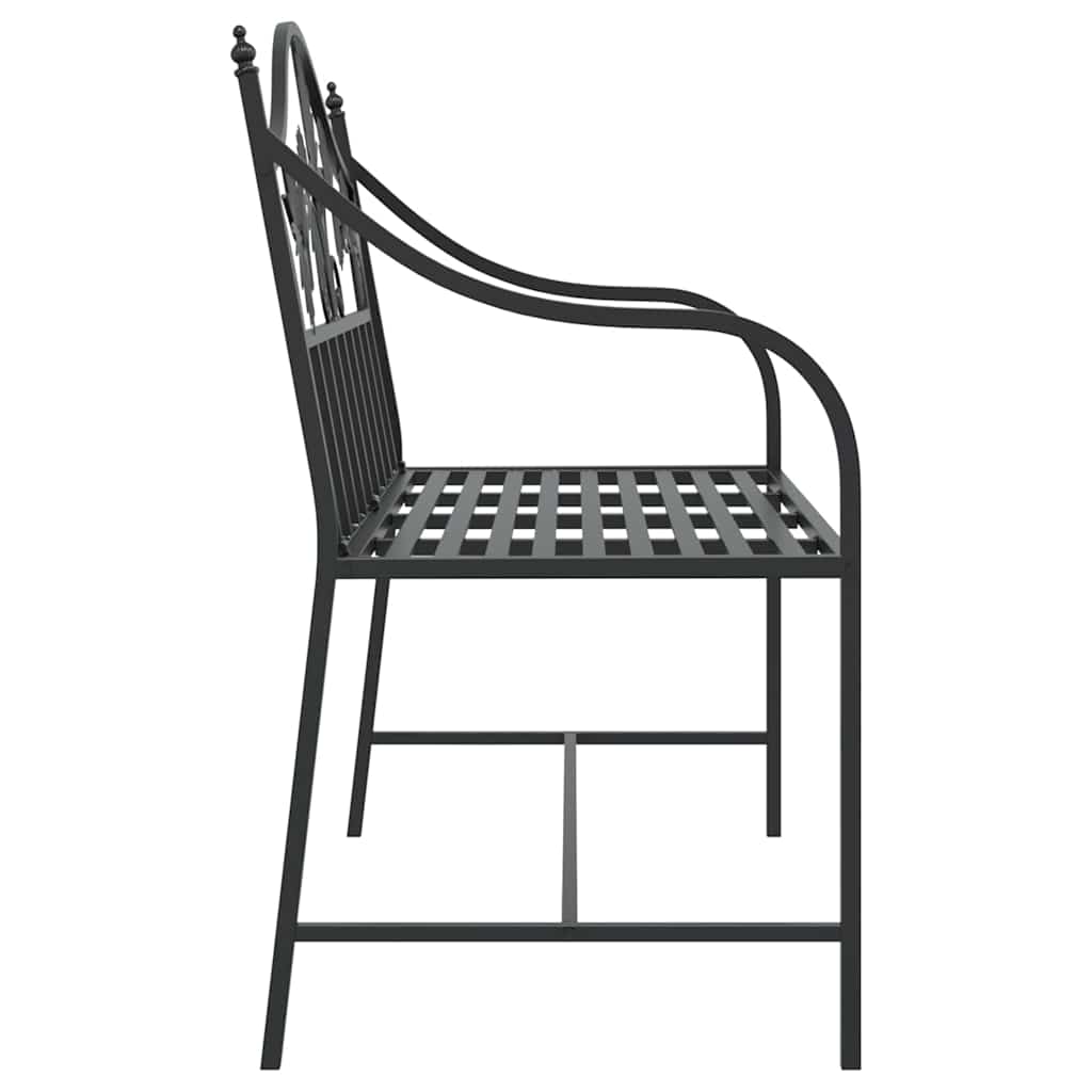 vidaXL Garden Bench Black 104 x 52.5 x 89 cm Steel