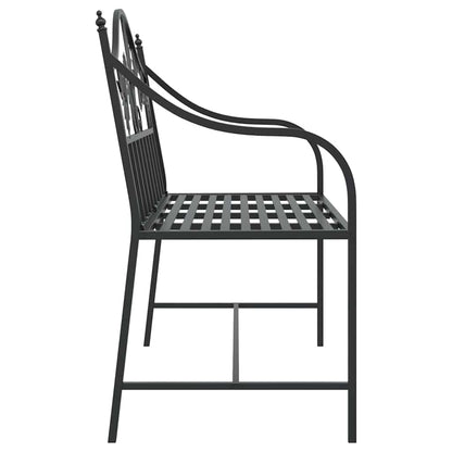 vidaXL Garden Bench Black 104 x 52.5 x 89 cm Steel
