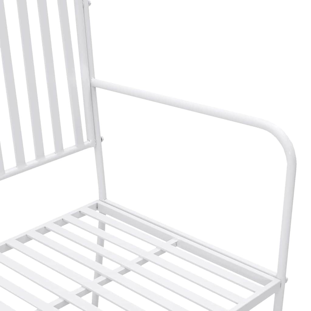 vidaXL Garden Bench Plain White 103.5 x 51.5 x 90 cm Steel