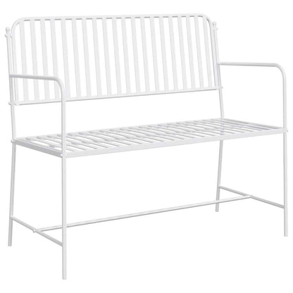 vidaXL Garden Bench Plain White 103.5 x 51.5 x 90 cm Steel