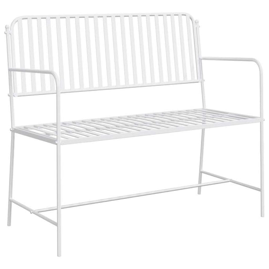 vidaXL Garden Bench Plain White 103.5 x 51.5 x 90 cm Steel