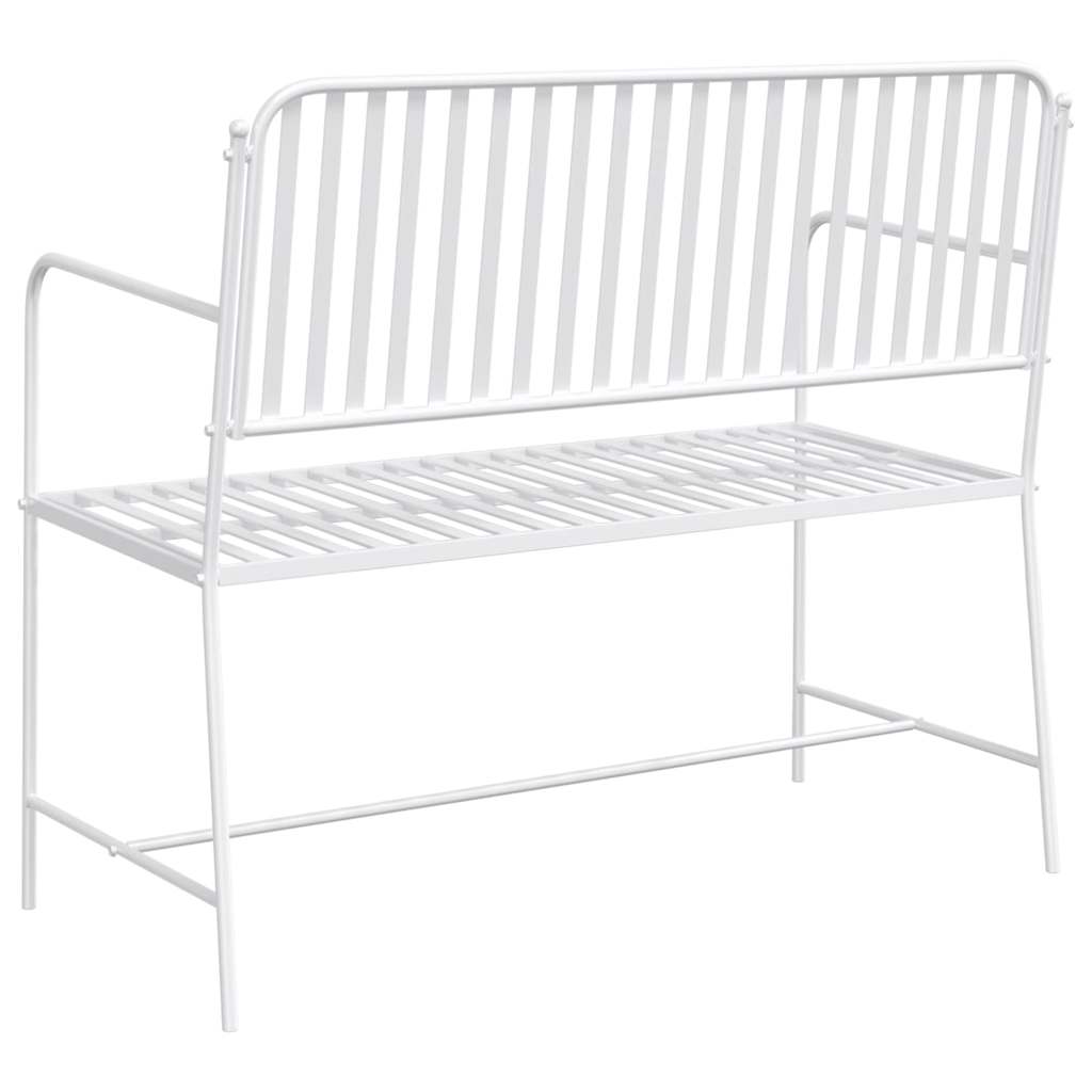 vidaXL Garden Bench Plain White 103.5 x 51.5 x 90 cm Steel