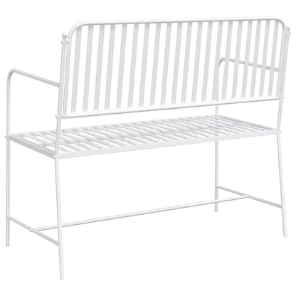 vidaXL Garden Bench Plain White 103.5 x 51.5 x 90 cm Steel