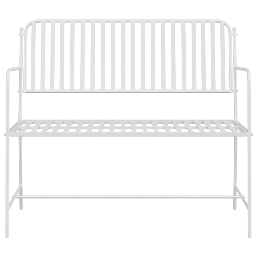 vidaXL Garden Bench Plain White 103.5 x 51.5 x 90 cm Steel