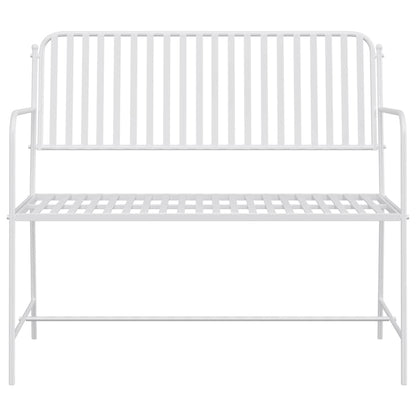 vidaXL Garden Bench Plain White 103.5 x 51.5 x 90 cm Steel
