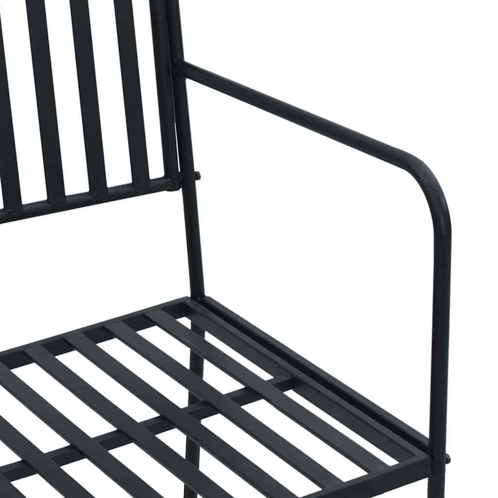vidaXL Garden Bench Black 103.5 x 51.5 x 90 cm Steel