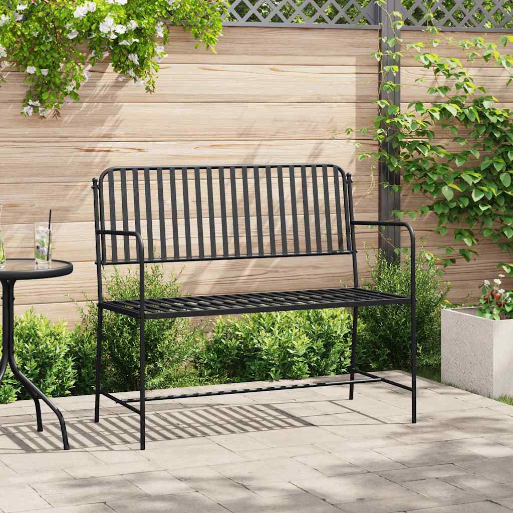 vidaXL Garden Bench Black 103.5 x 51.5 x 90 cm Steel