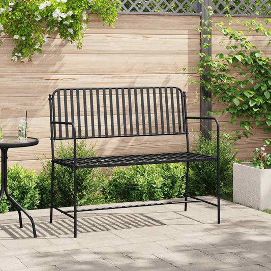 vidaXL Garden Bench Black 103.5 x 51.5 x 90 cm Steel