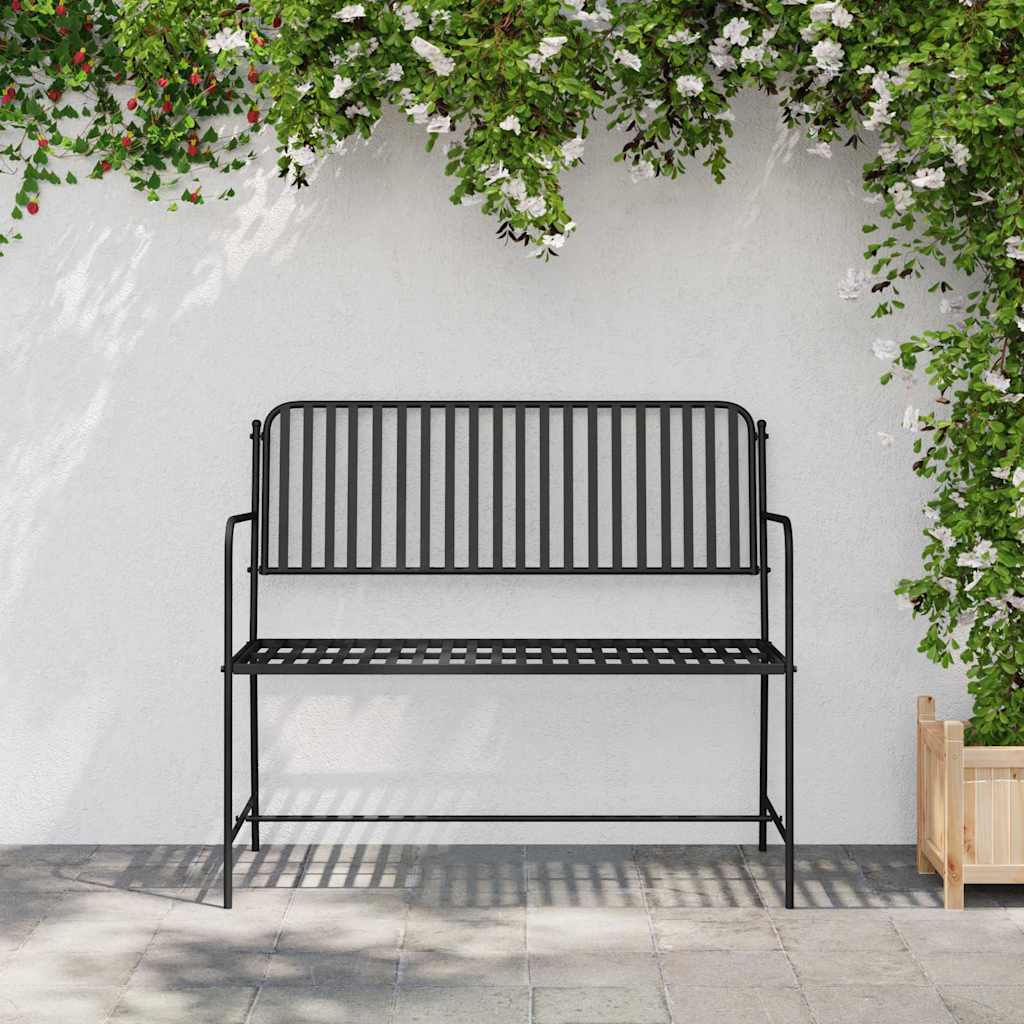 vidaXL Garden Bench Black 103.5 x 51.5 x 90 cm Steel