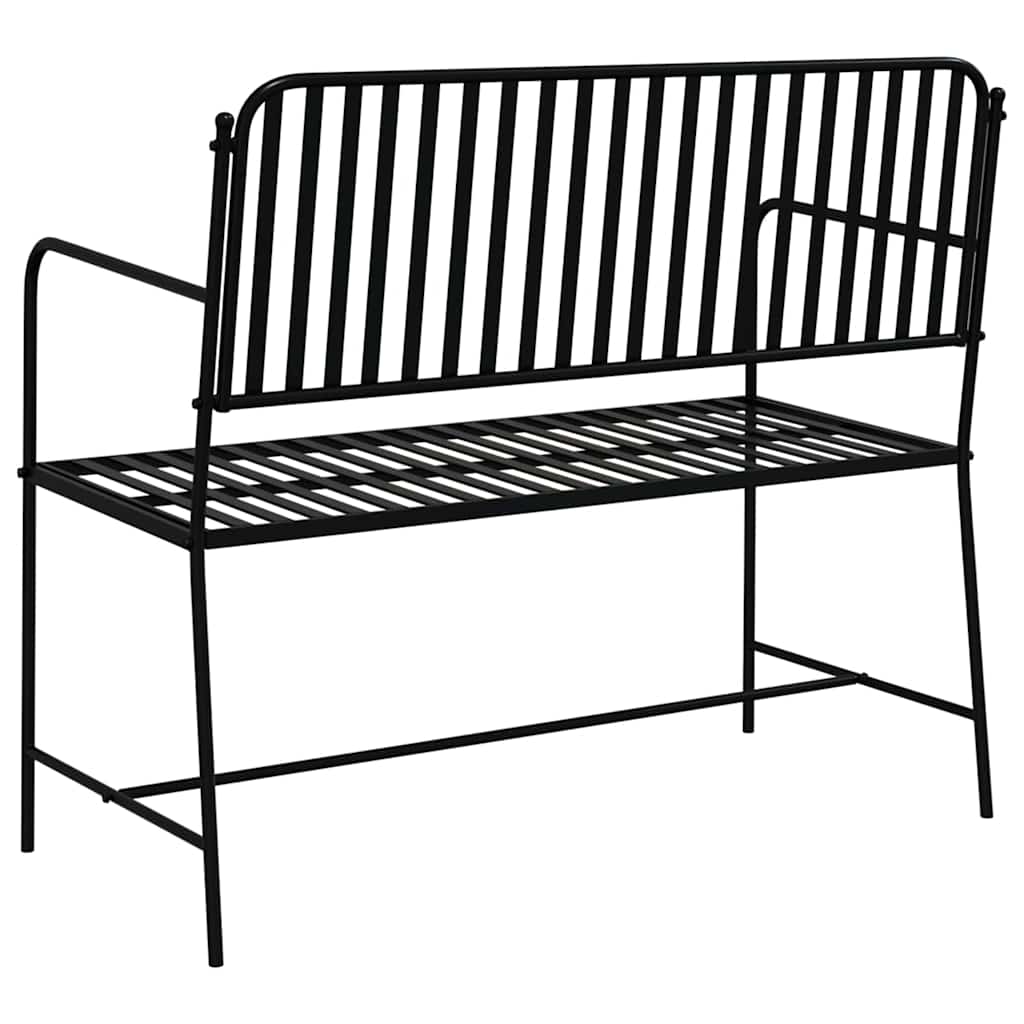 vidaXL Garden Bench Black 103.5 x 51.5 x 90 cm Steel
