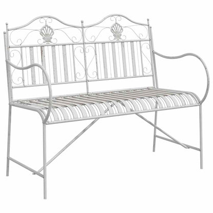 vidaXL Garden Bench Antique White 103.5 x 59 x 89 cm Steel